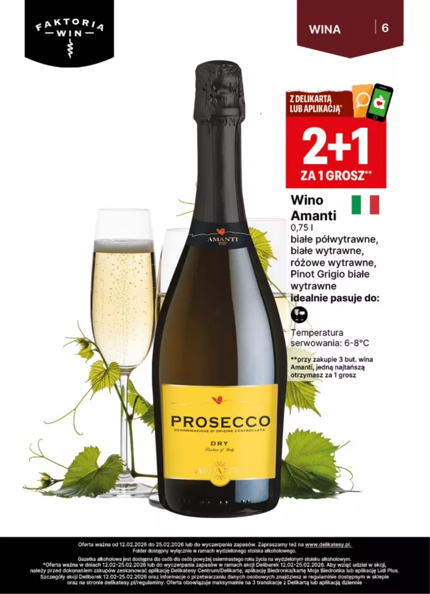 Gazetka promocyjna Delikatesy Centrum - Delibarek DC07-DC08 - ważna 12.02 do 25.02.2026 - strona 6 - produkty: Pinot Grigio, Prosecco, Rama, Rum, Ser, Tran, Wino