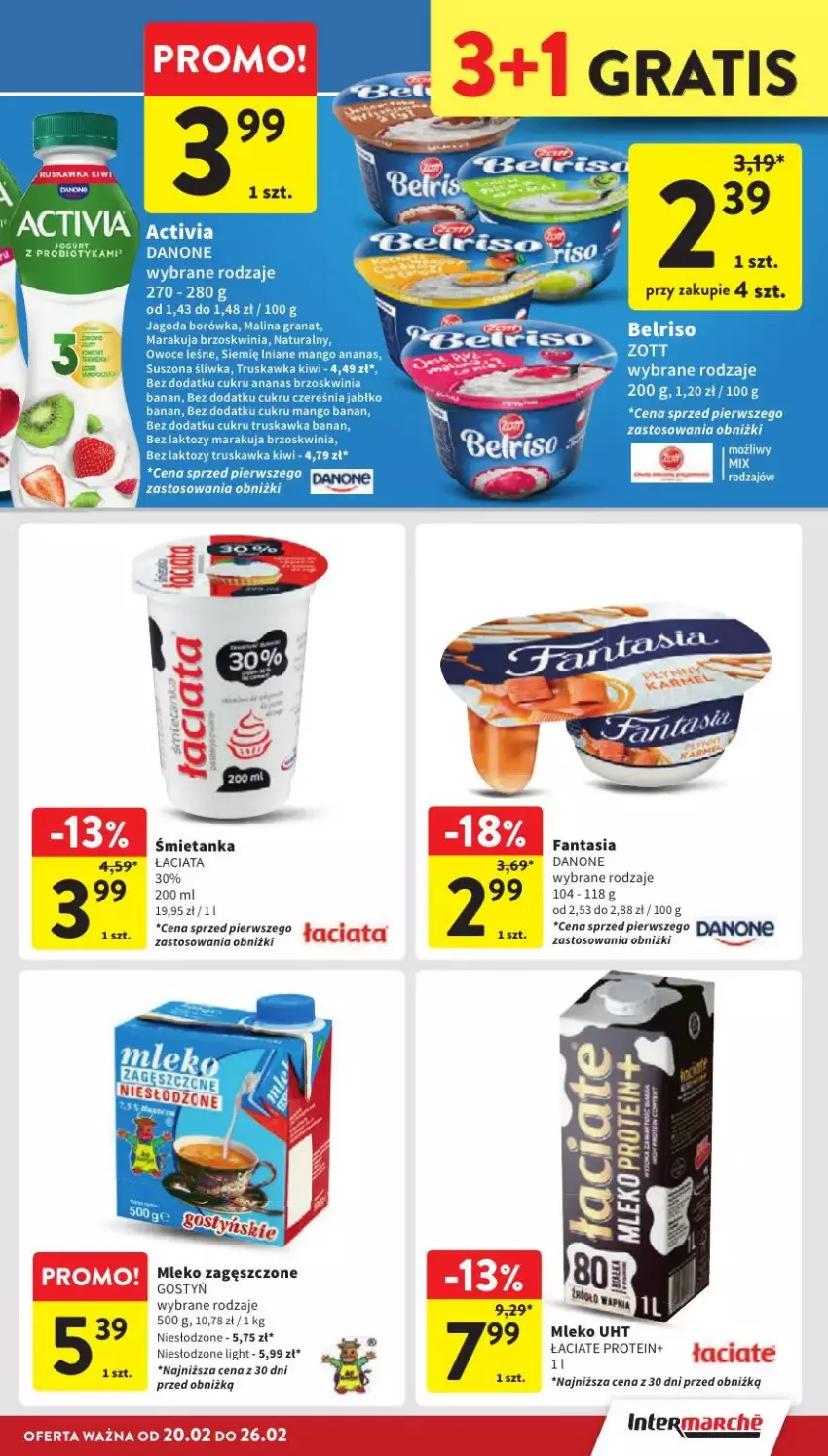 Gazetka promocyjna Intermarche - ważna 24.02 do 26.02.2025 - strona 17 - produkty: Ananas, Borówka, Danone, Fa, Fanta, Gra, Granat, Jabłka, Jogurt, Kiwi, Mango, Mleko, Mleko zagęszczone, Owoce, Probiotyk, Zott