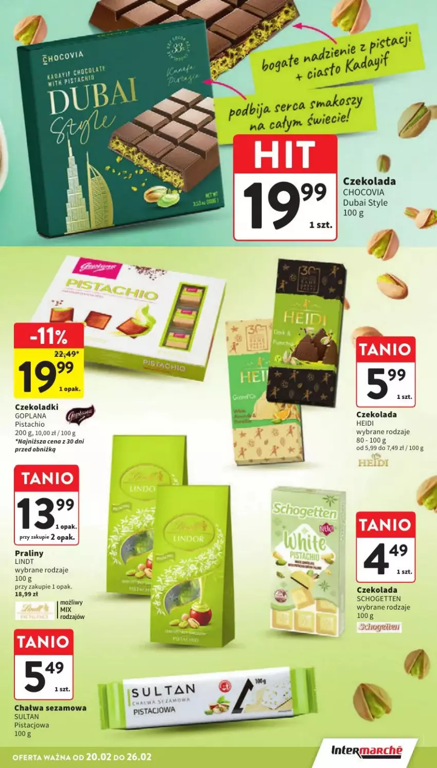 Gazetka promocyjna Intermarche - ważna 24.02 do 26.02.2025 - strona 19 - produkty: Chałwa, Czekolada, Goplana, LANA, Lindt, Praliny, Schogetten, Sezam