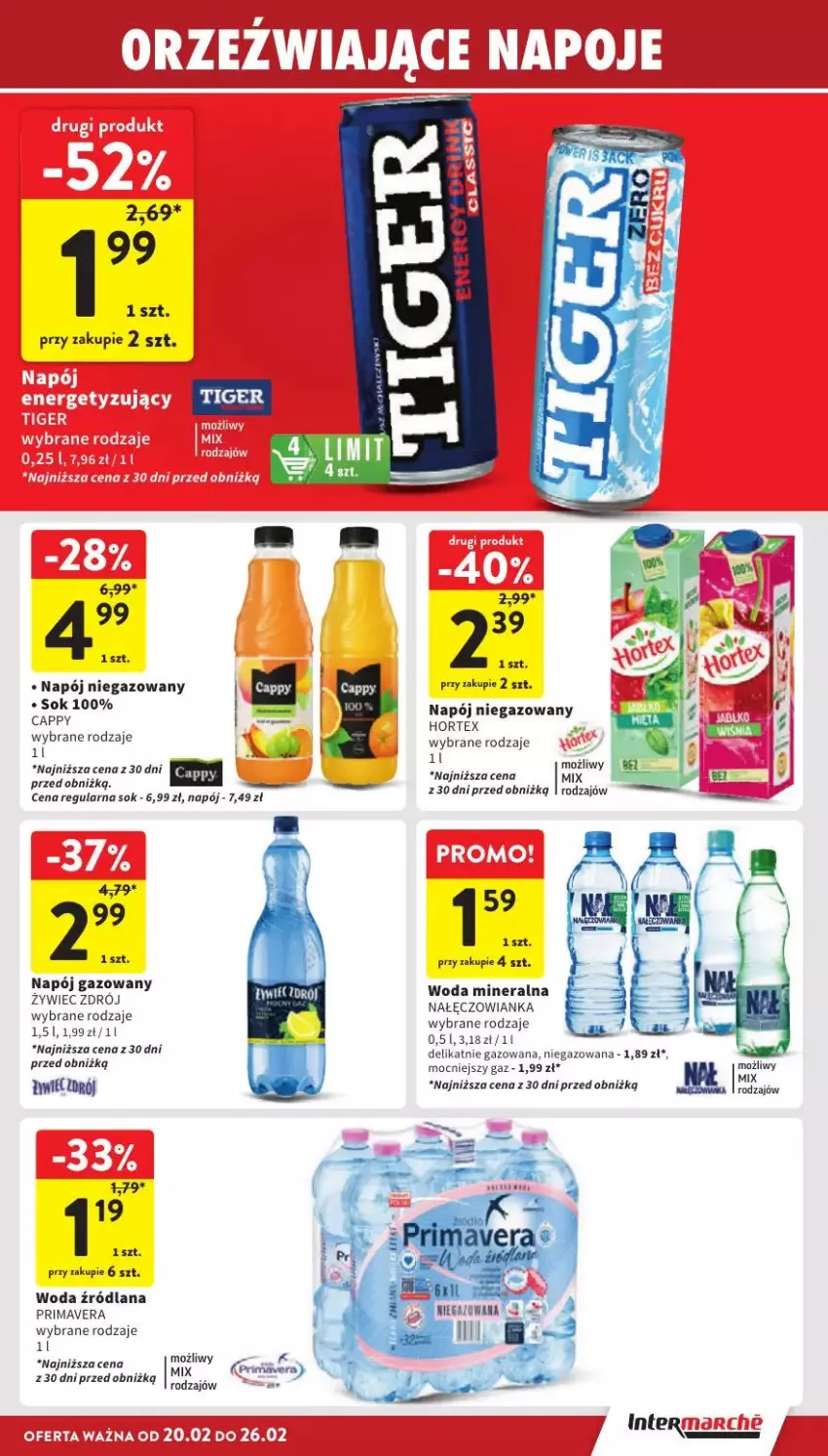 Gazetka promocyjna Intermarche - ważna 24.02 do 26.02.2025 - strona 24 - produkty: Cappy, Fa, Hortex, LANA, Nałęczowianka, Napój, Napój gazowany, Napój niegazowany, Napoje, Prima, Primavera, Sok, Woda, Woda mineralna