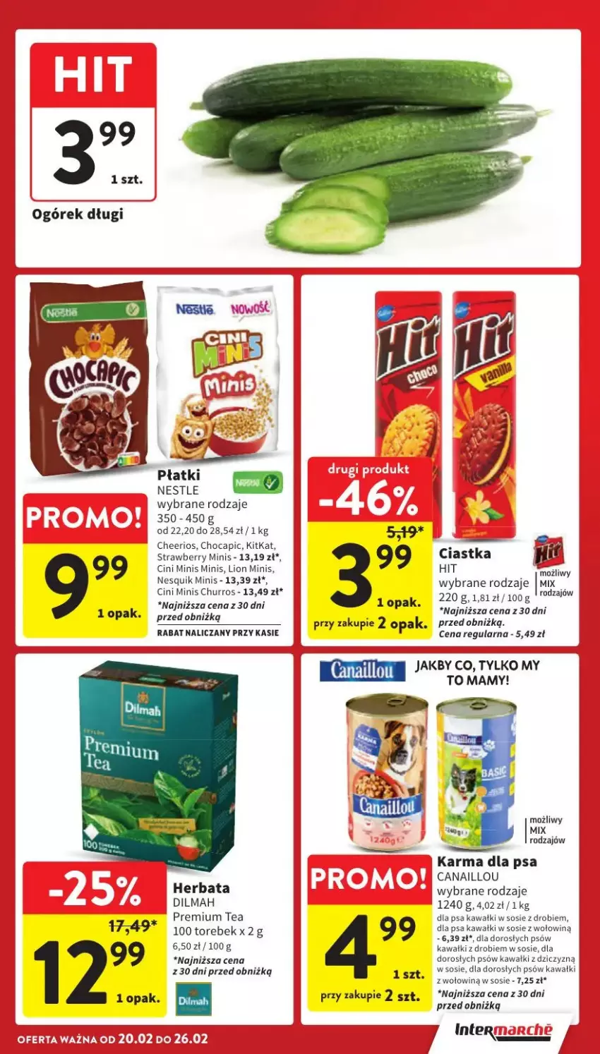 Gazetka promocyjna Intermarche - ważna 24.02 do 26.02.2025 - strona 35 - produkty: Canaillou, Cheerios, Ciastka, Cini Minis, Dilmah, Herbata, Kawa, Lion, Nesquik, Sos