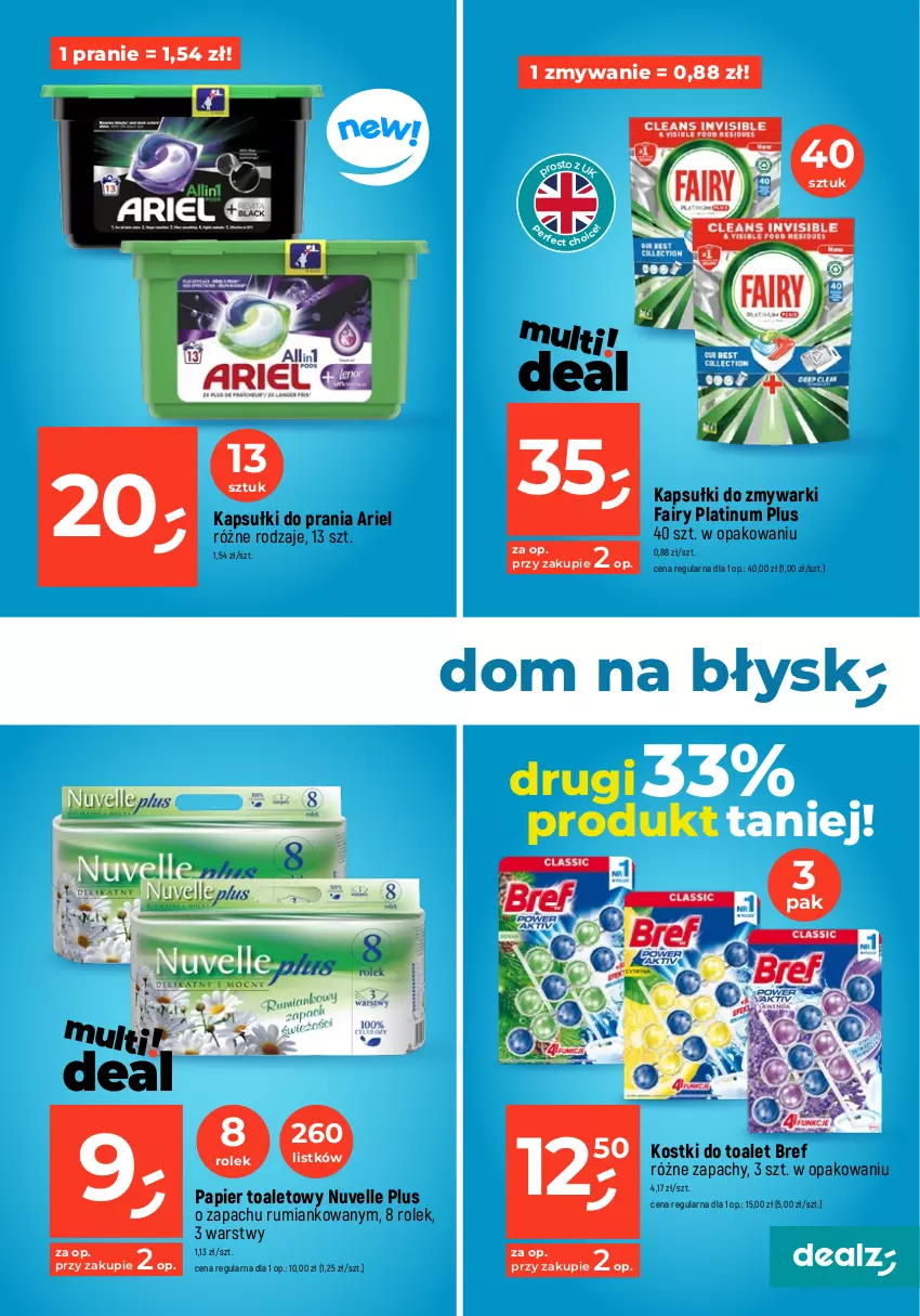 Gazetka promocyjna Dealz - MAKE A DEALZ - ważna 11.04 do 19.04.2023 - strona 15 - produkty: Ariel, Bref, Fa, Fairy, Kapsułki do prania, Papier, Papier toaletowy, Płyn do płukania, Rum, Zmywarki