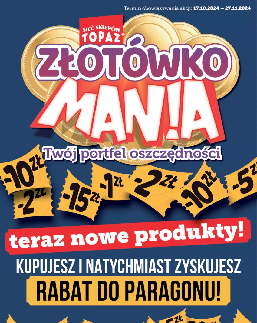 Gazetka promocyjna Topaz - Gazetka - ważna 31.10 do 13.11.2024 - strona 1 - produkty: Tera