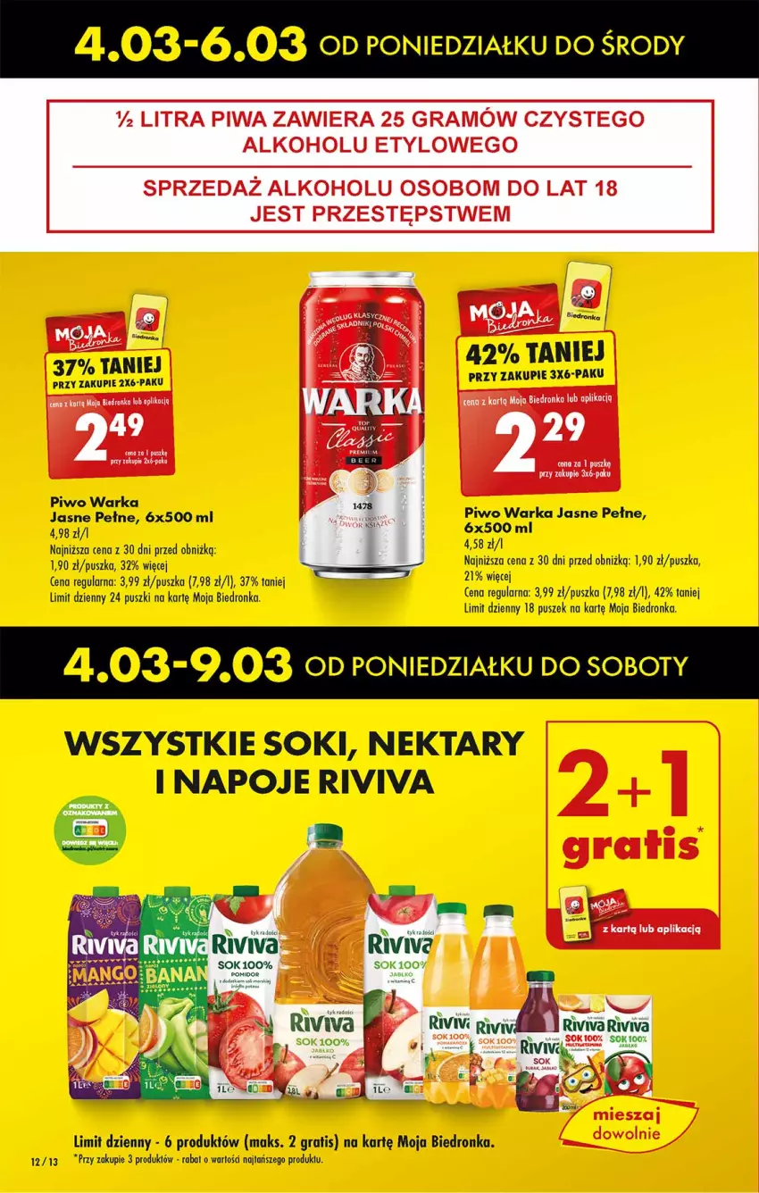 Gazetka promocyjna Biedronka - Od poniedzialku - ważna 04.03 do 09.03.2024 - strona 12 - produkty: Gra, Napoje, Nektar, Piwa, Sok, Warka, Wazon