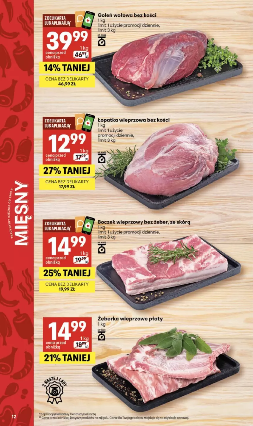 Gazetka promocyjna Delikatesy Centrum - Franczyza DC19 Czwartek - ważna 07.05 do 13.05.2026 - strona 12 - produkty: Boczek, Boczek wieprzowy, Rum, Wagi