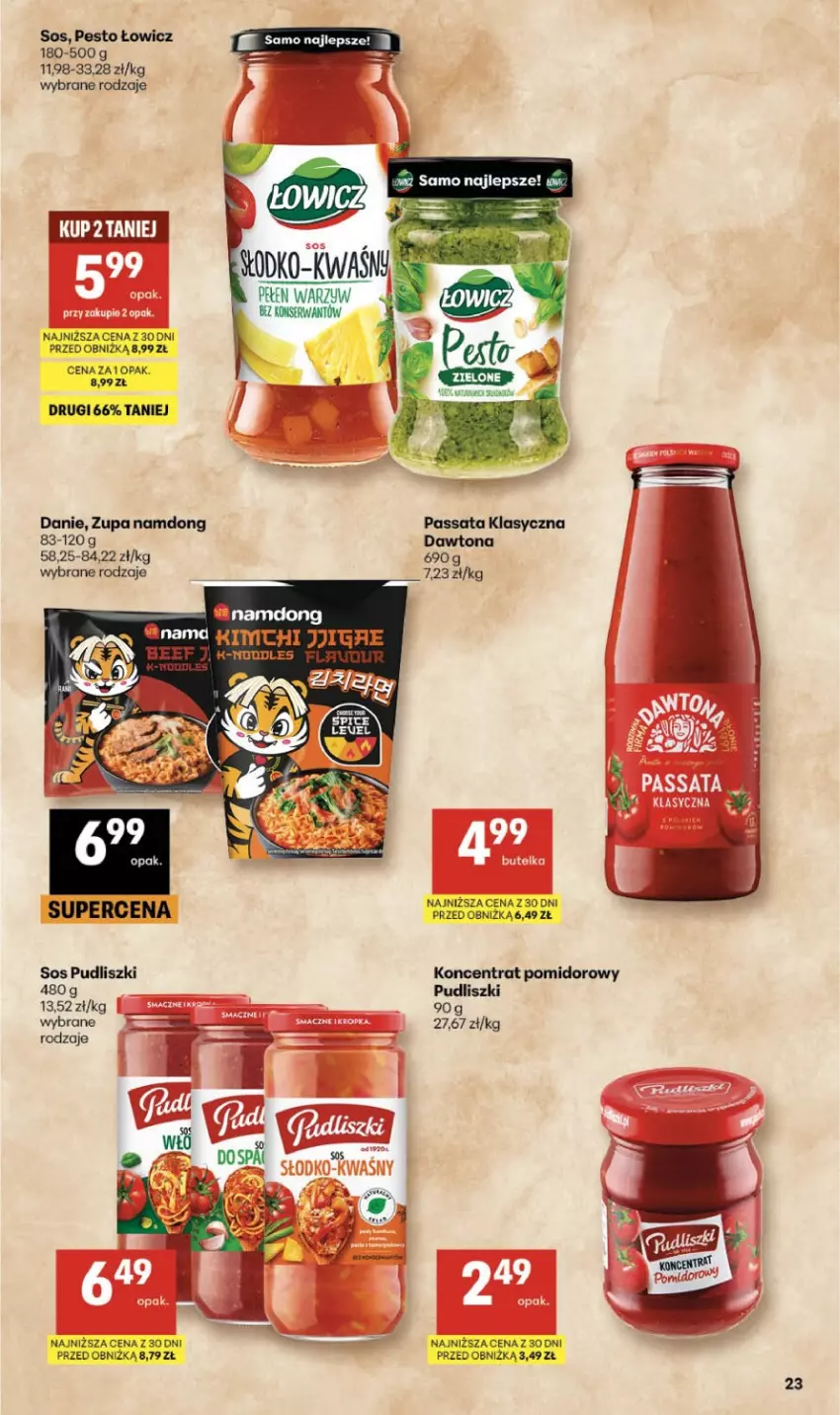 Gazetka promocyjna Delikatesy Centrum - Franczyza DC19 Czwartek - ważna 07.05 do 13.05.2026 - strona 23 - produkty: Dawtona, Koncentrat pomidorowy, Pesto, Pudliszki, Ser, Sos, Zupa