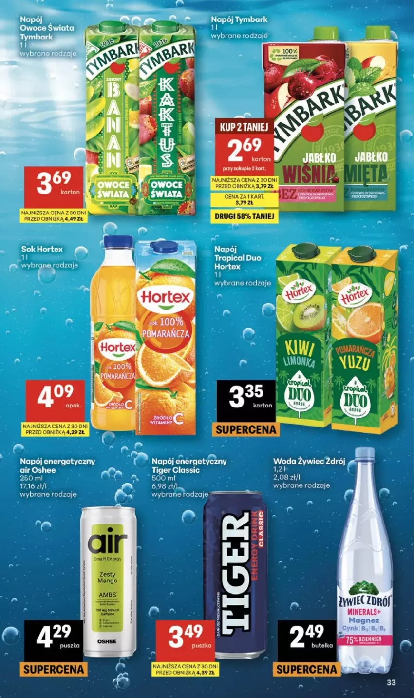 Gazetka promocyjna Delikatesy Centrum - Franczyza DC19 Czwartek - ważna 07.05 do 13.05.2026 - strona 33 - produkty: Hortex, Mango, Napój, Napój energetyczny, Oshee, Tiger, Tropical, Woda