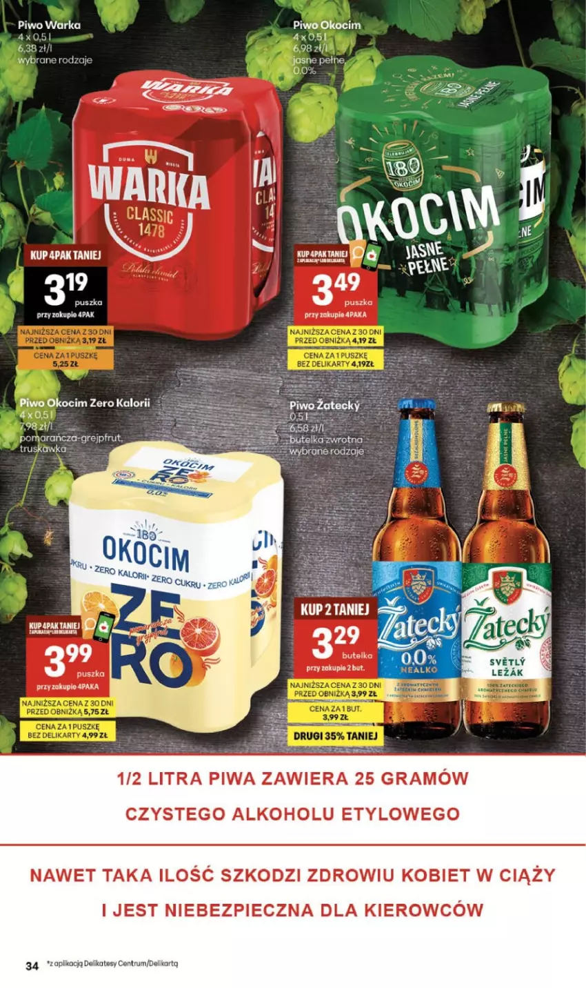 Gazetka promocyjna Delikatesy Centrum - Franczyza DC19 Czwartek - ważna 07.05 do 13.05.2026 - strona 34 - produkty: Gra, Grejpfrut, Koc, Okocim, Piec, Piwa, Piwo, Rum, Warka