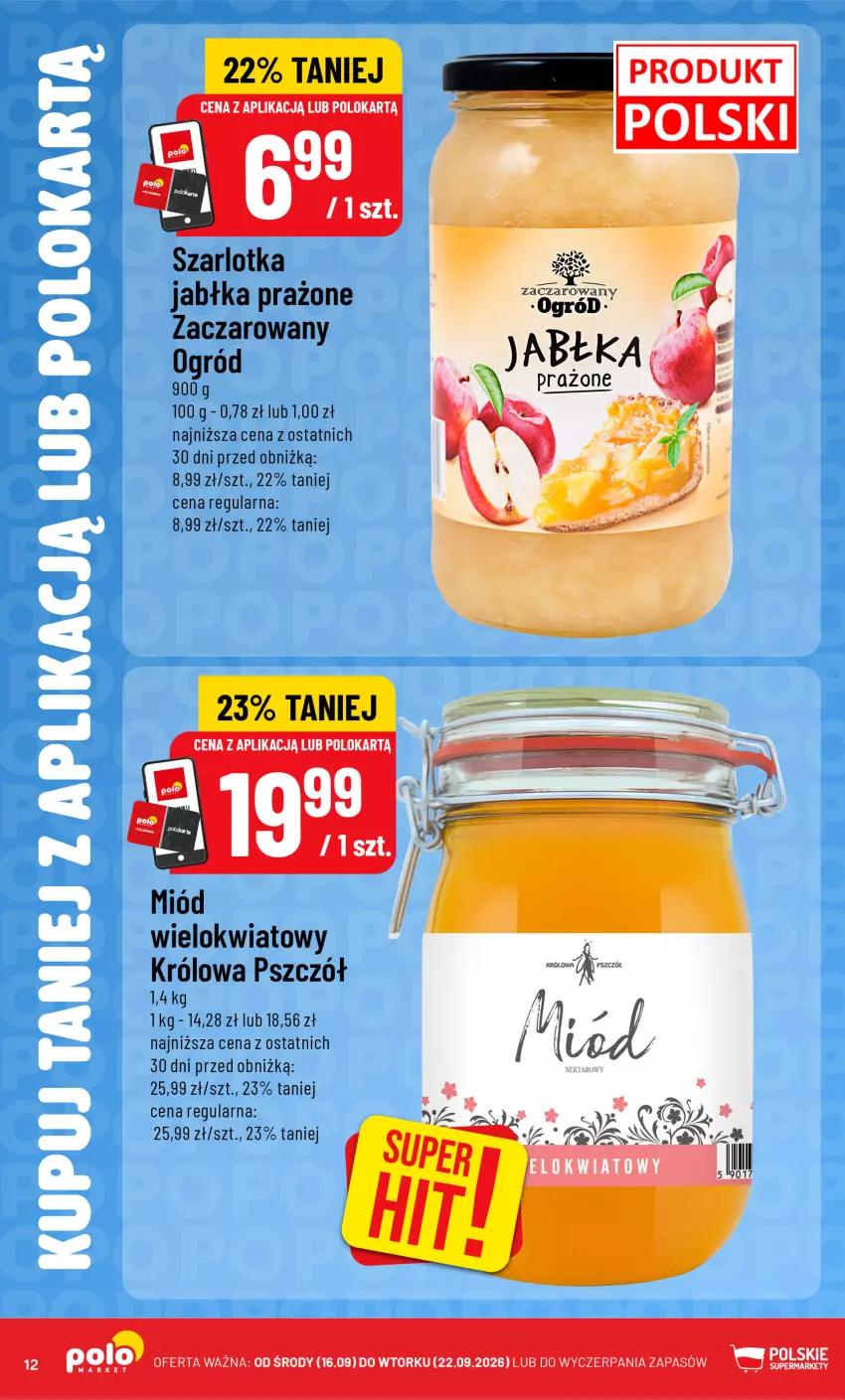 Gazetka promocyjna PoloMarket - Katalog Kupuj taniej z POLOappką - ważna 16.09 do 22.09.2026 - strona 12 - produkty: Jabłka, Jabłka prażone, Miód, Ogród, Szarlotka