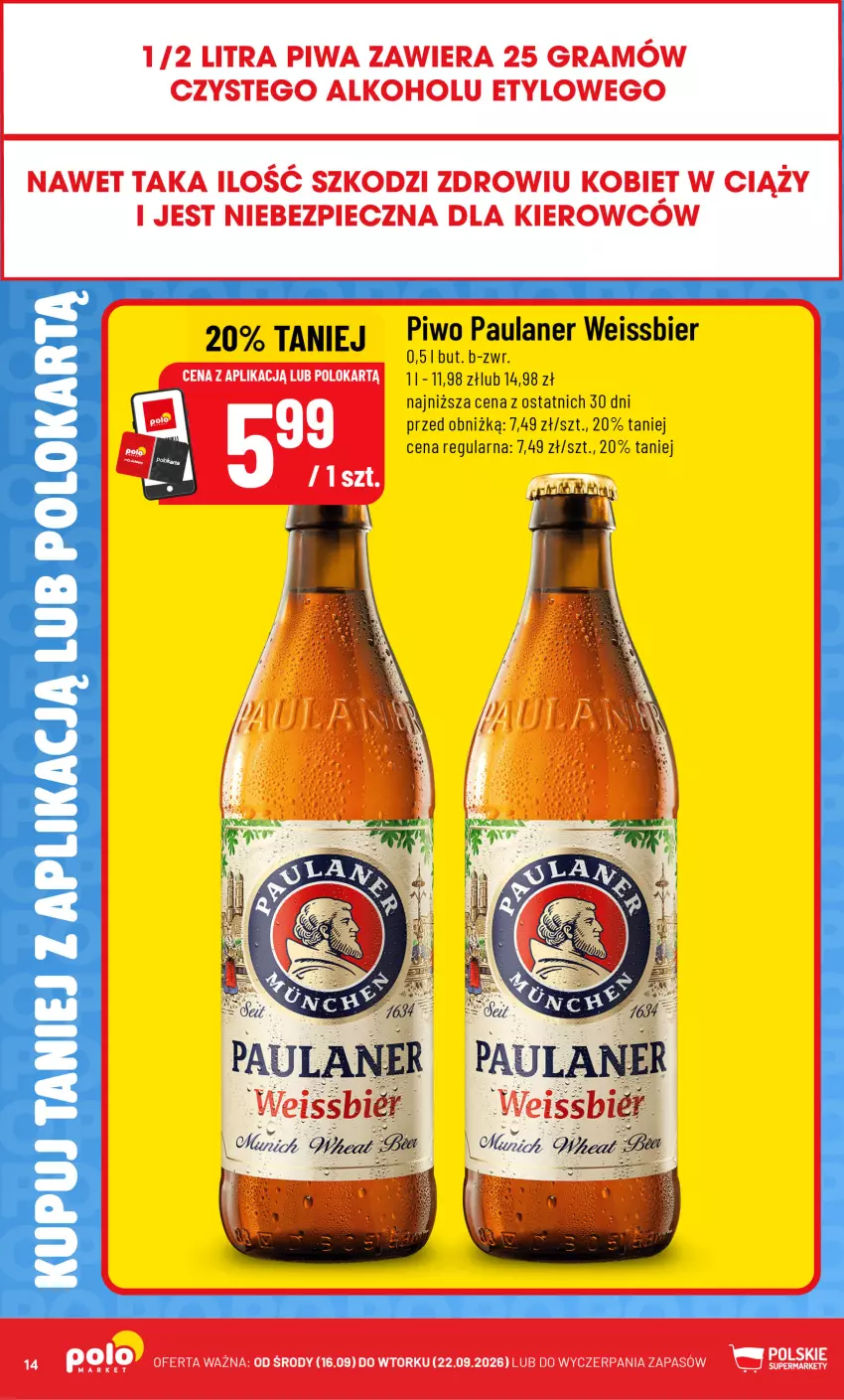 Gazetka promocyjna PoloMarket - Katalog Kupuj taniej z POLOappką - ważna 16.09 do 22.09.2026 - strona 14 - produkty: Piwo