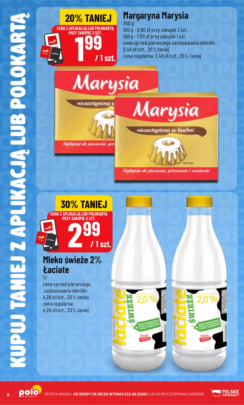 Gazetka promocyjna PoloMarket - Katalog Kupuj taniej z POLOappką - ważna 16.09 do 22.09.2026 - strona 8 - produkty: Margaryna, Mleko, Piec