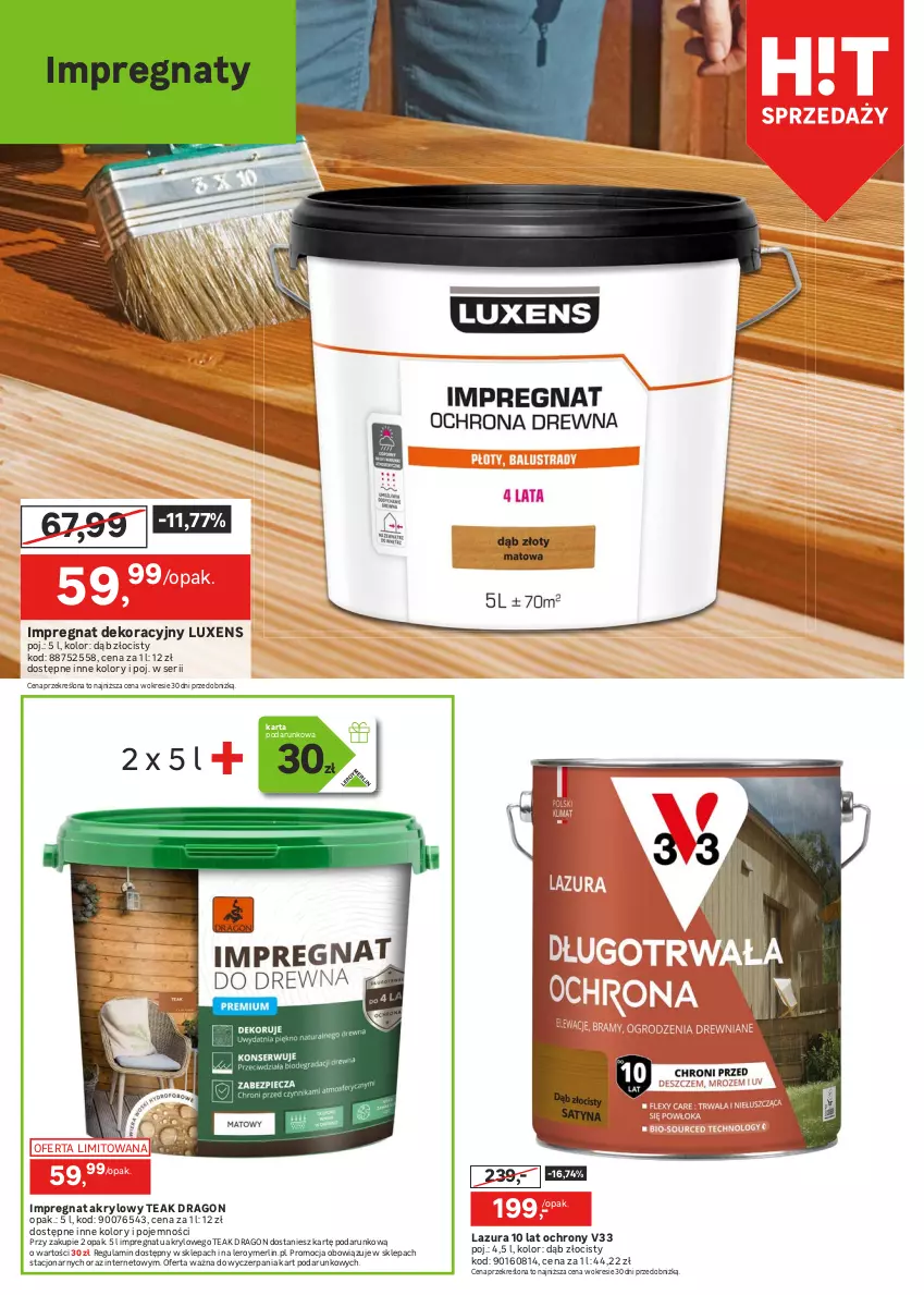 Gazetka promocyjna Leroy Merlin - Gazetka Leroy Merlin - ważna 12.06 do 02.07.2024 - strona 10 - produkty: Dulux, Emulsja, Fa, Farba lateksowa, Gra, Lazur, Luxens, Por, Ser