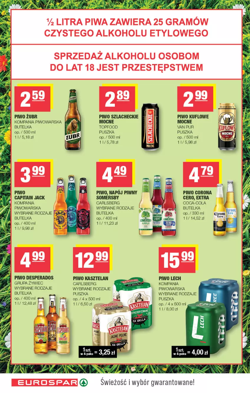 Gazetka promocyjna Spar - EuroSpar - ważna 12.08 do 23.08.2026 - strona 12 - produkty: Carlsberg, Coca-Cola, Desperados, Kasztelan, Napój, Piwo, Pur, Somersby, Top