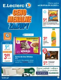 Gazetka promocyjna E Leclerc - Gazetka - ważna od 09.10 do 09.10.2021 - strona 1 - produkty: Sok, Gin, Klej, McCain