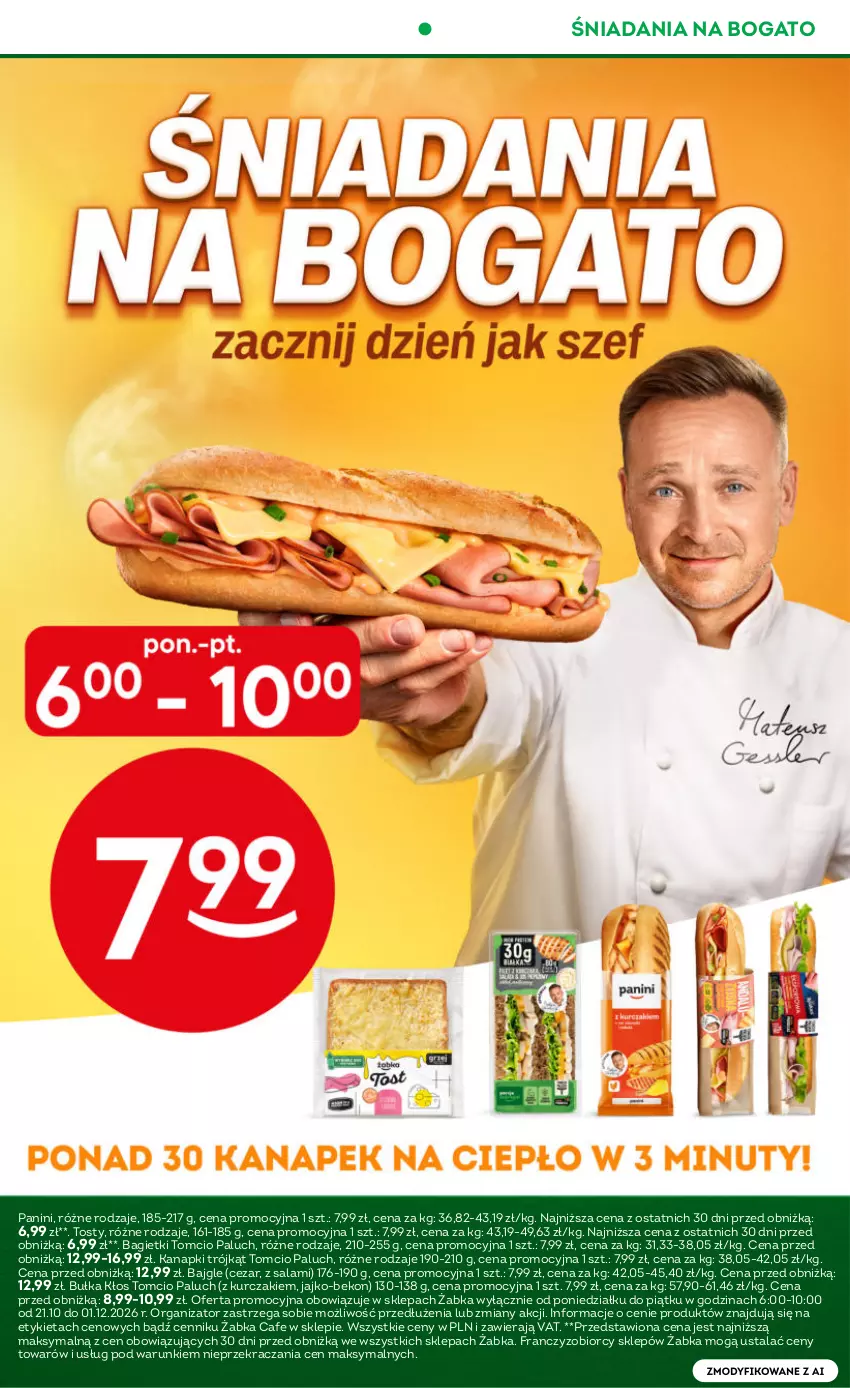 Gazetka promocyjna Żabka - gazetka-promocyjna-43-44-2026 - ważna 21.10 do 03.11.2026 - strona 10 - produkty: Bajgle, Beko, Bułka, Kurczak, Salami