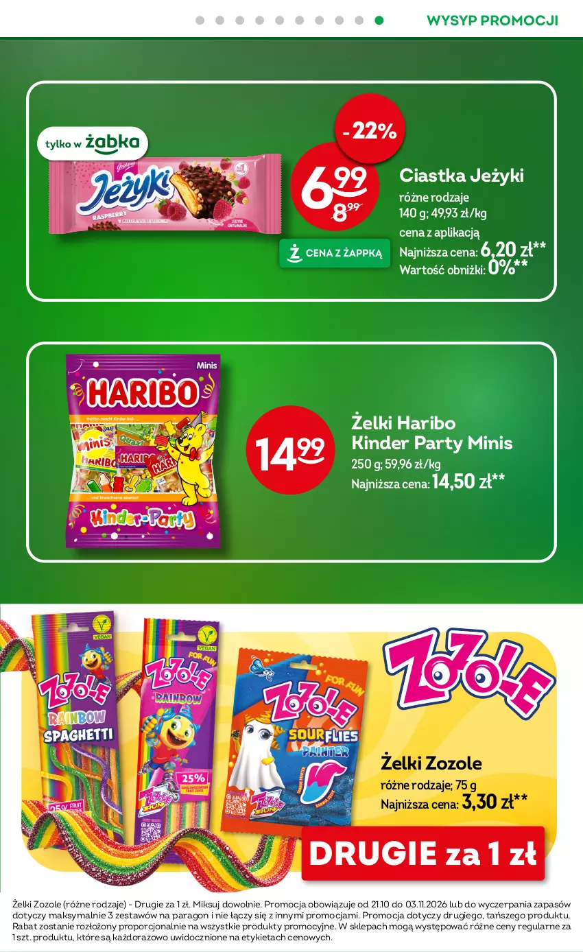 Gazetka promocyjna Żabka - gazetka-promocyjna-43-44-2026 - ważna 21.10 do 03.11.2026 - strona 29 - produkty: Ciastka, Haribo, Jeżyki, Kinder, Por