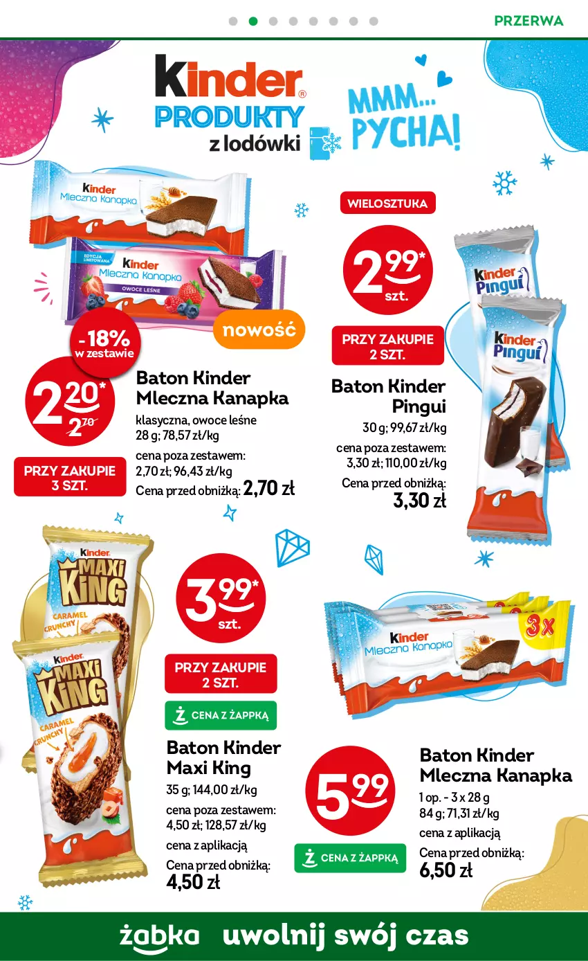 Gazetka promocyjna Żabka - gazetka-promocyjna-43-44-2026 - ważna 21.10 do 03.11.2026 - strona 47 - produkty: Baton, Kinder, Mleczna kanapka, Owoce