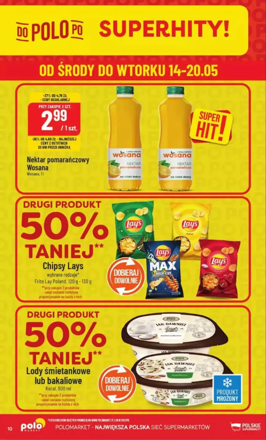 Gazetka promocyjna PoloMarket - ważna 14.05 do 20.05.2025 - strona 2 - produkty: Chipsy, Lody, Nektar, Wasa, Wosana