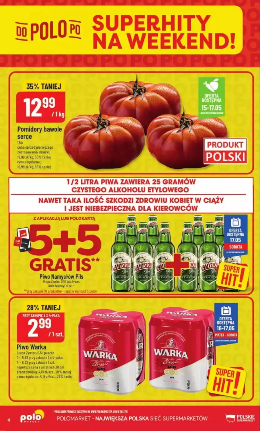 Gazetka promocyjna PoloMarket - ważna 14.05 do 20.05.2025 - strona 34 - produkty: Gra, Namysłów, Piec, Piwa, Piwo, Pomidory, Ser, Warka