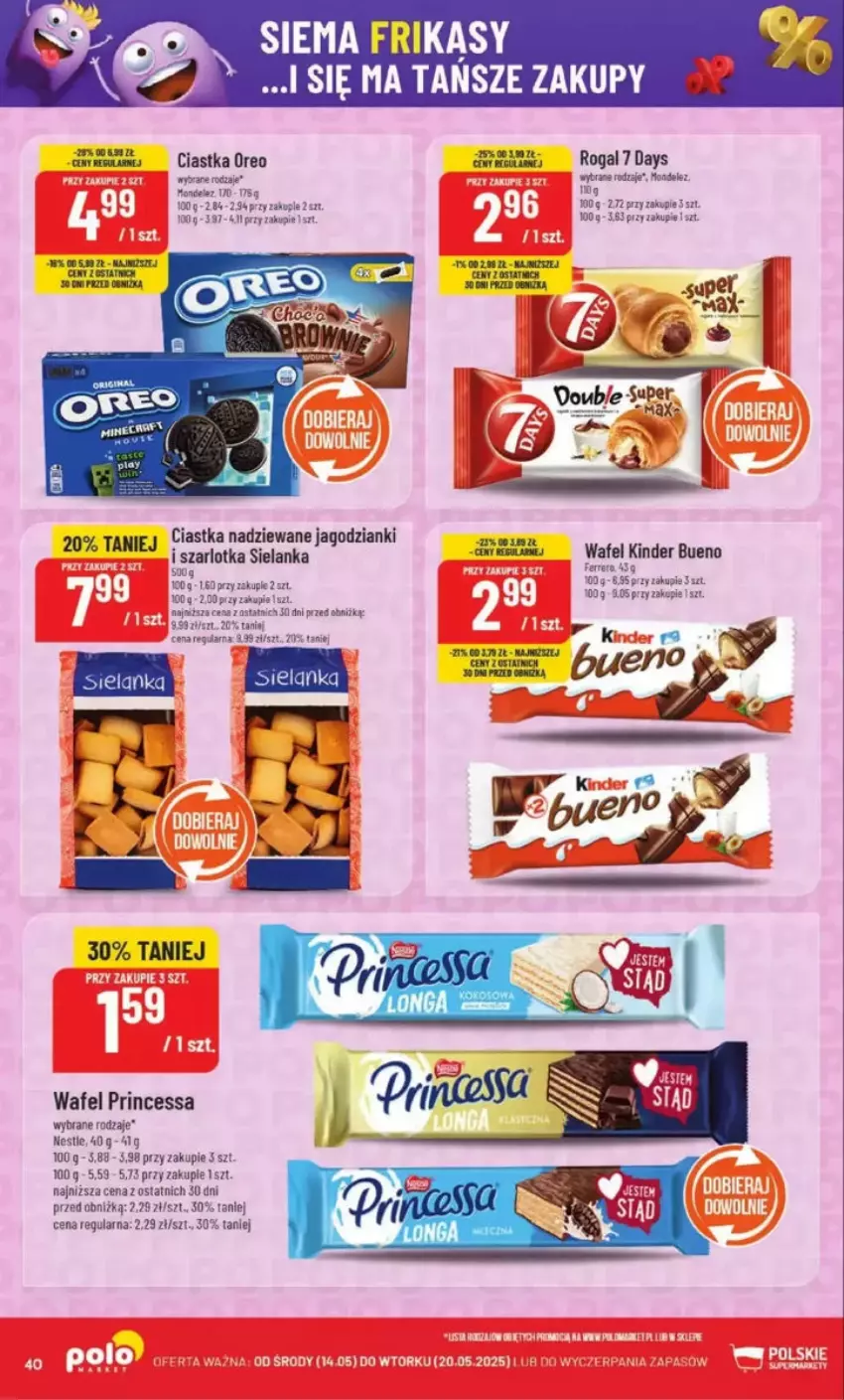 Gazetka promocyjna PoloMarket - ważna 14.05 do 20.05.2025 - strona 35 - produkty: 7 Days, Ciastka, Fa, Kinder, Oreo, Princessa, Rogal, Szarlotka