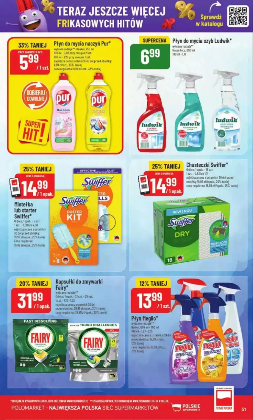 Gazetka promocyjna PoloMarket - ważna 14.05 do 20.05.2025 - strona 47 - produkty: BIC, Chusteczki, Do mycia naczyń, Fa, Ludwik, Płyn do mycia, Pur, Rama, Tera, Tran, Zmywarki