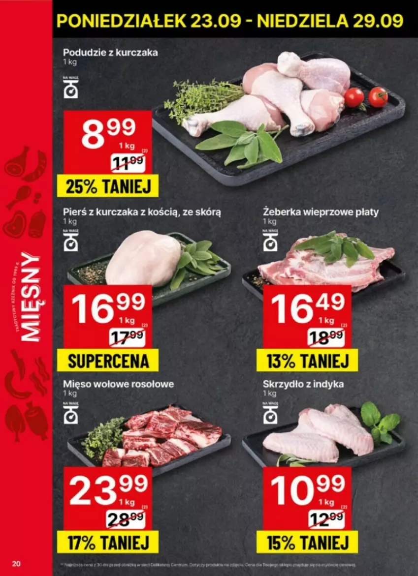 Gazetka promocyjna Delikatesy Centrum - ważna 23.09 do 29.09.2024 - strona 13 - produkty: Kurczak, Mięso, Mięso wołowe, Podudzie z kurczaka