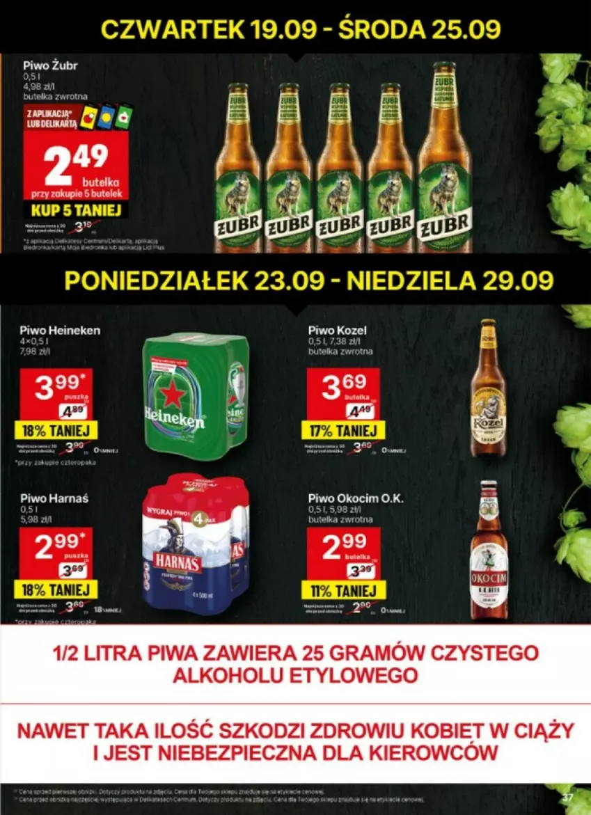 Gazetka promocyjna Delikatesy Centrum - ważna 23.09 do 29.09.2024 - strona 31 - produkty: Gra, Harnaś, Heineken, Piec, Piwa, Piwo, Rum