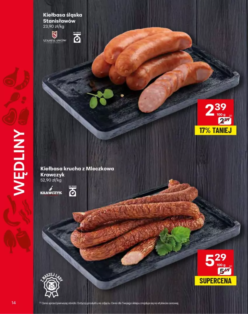 Gazetka promocyjna Delikatesy Centrum - Katalog LADA DC35-DC36-DC37 - ważna 28.08 do 10.09.2025 - strona 14 - produkty: Kiełbasa, Kiełbasa krucha, Kiełbasa śląska