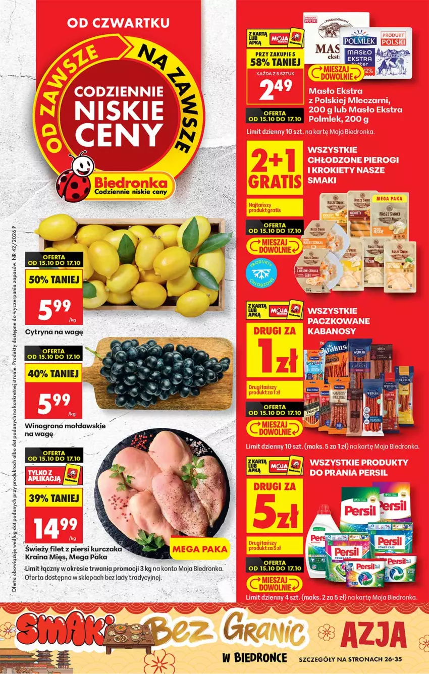 Gazetka promocyjna Biedronka - Od Czwartku - ważna 15.10 do 21.10.2026 - strona 1 - produkty: Filet z piersi kurczaka, Kret, Kurczak, Mecze, Wino