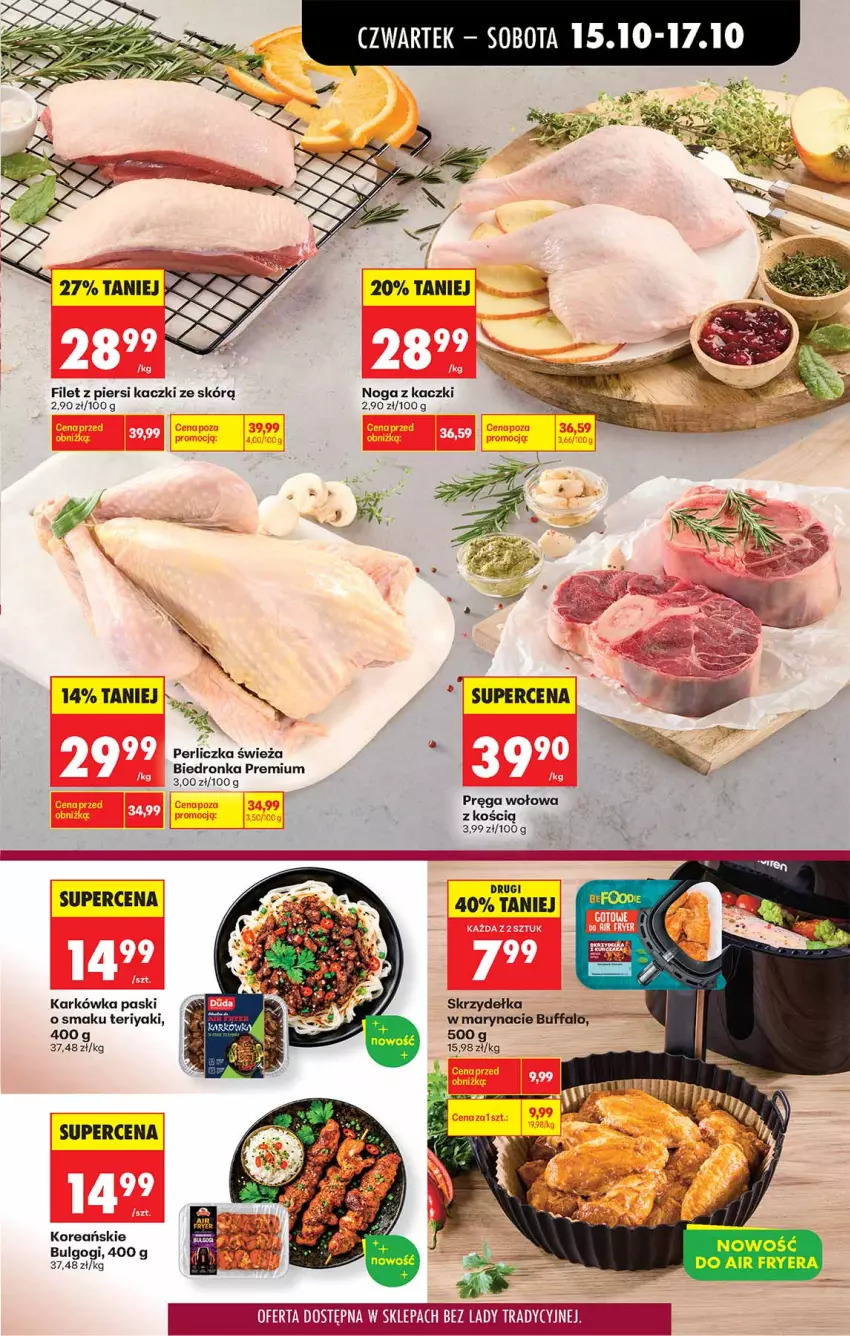 Gazetka promocyjna Biedronka - Od Czwartku - ważna 15.10 do 21.10.2026 - strona 25 - produkty: Fa, Filet z piersi kaczki, LG, Noga z kaczki, Perliczka, Pręga wołowa