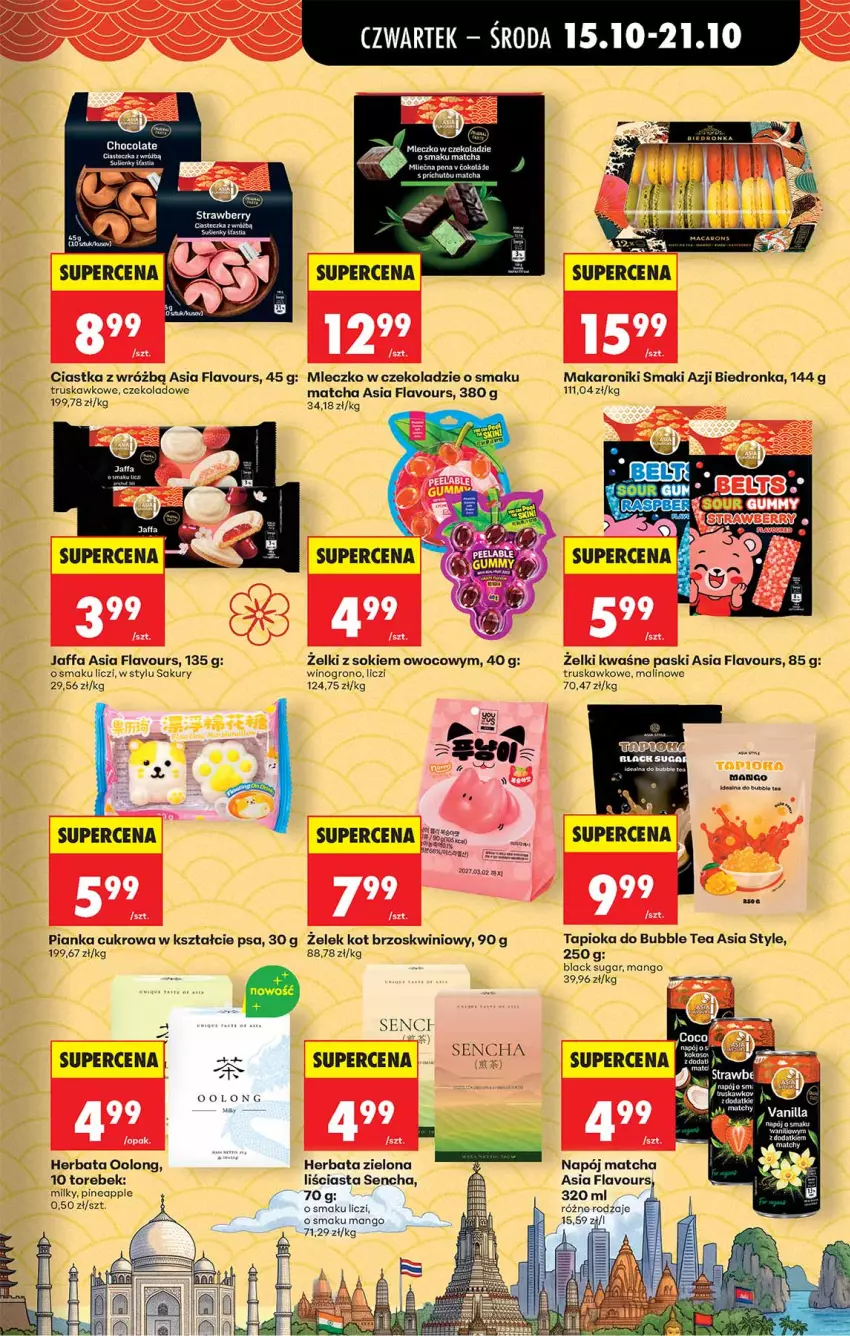 Gazetka promocyjna Biedronka - Od Czwartku - ważna 15.10 do 21.10.2026 - strona 35 - produkty: Ciastka, Fa, Herbata, Lack, LG, Liczi, Makaron, Mango, Mleczko, Napój, Sok, Wino