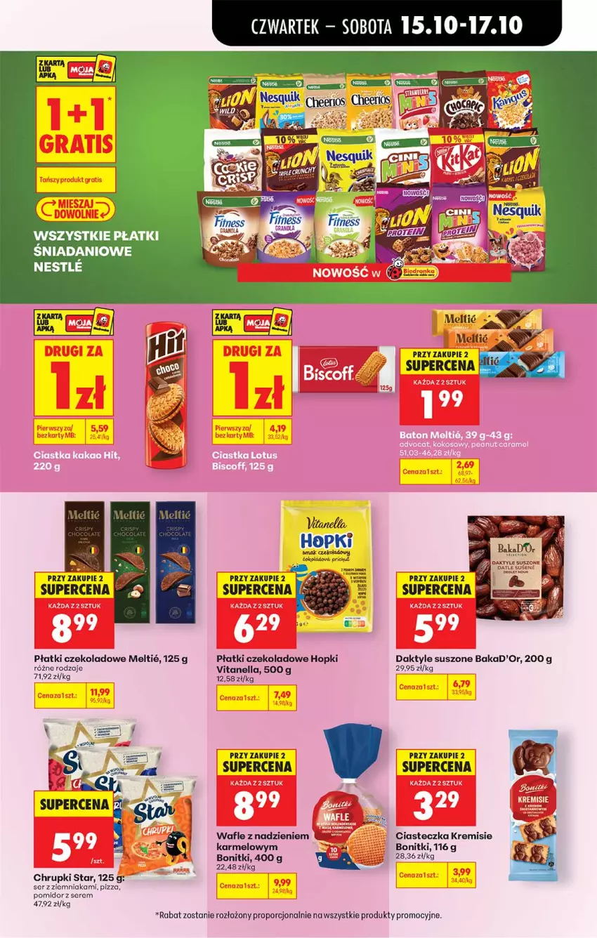 Gazetka promocyjna Biedronka - Od Czwartku - ważna 15.10 do 21.10.2026 - strona 41 - produkty: Bonitki, Chrupki, Daktyle, Danio, Fa, Gra, Granola, Nesquik, Pizza, Por, Ser, Wafle