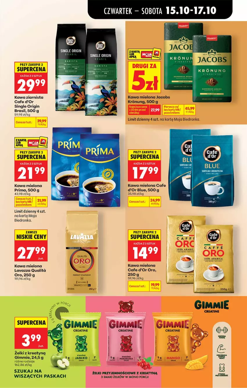Gazetka promocyjna Biedronka - Od Czwartku - ważna 15.10 do 21.10.2026 - strona 43 - produkty: Gin, HP, Jacobs, Kawa, Kawa mielona, Kawa ziarnista, Lavazza, Por, Prima