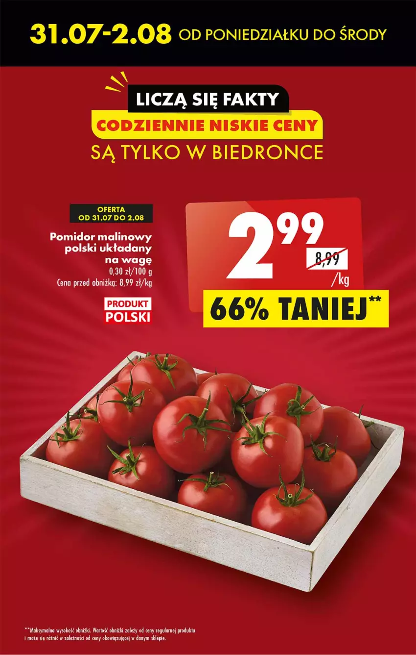 Gazetka promocyjna Biedronka - Od poniedzialku - ważna 31.07 do 05.08.2023 - strona 3 - produkty: Pomidor malinowy, Sok
