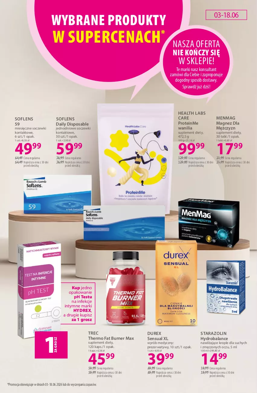 Gazetka promocyjna Hebe - Gazetka - ważna 03.06 do 18.06.2026 - strona 20 - produkty: Durex, Fa, Magnez, Prezerwatyw, Sensual, Soczewki kontaktowe, Suplement diety