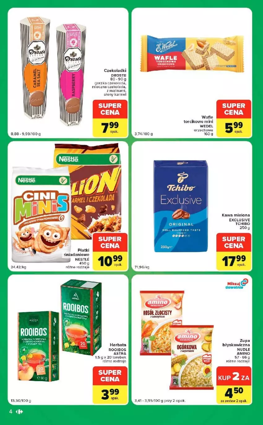 Gazetka promocyjna Carrefour - Gazetka Express w SUMIE ekspresowe zakupy - ważna 22.09 do 28.09.2026 - strona 4 - produkty: Czekolada, Danio, Gin, Kawa, Kawa mielona, Rosół, Tchibo, Wafle, Zupa
