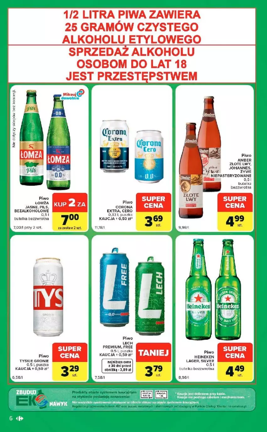 Gazetka promocyjna Carrefour - Gazetka Express w SUMIE ekspresowe zakupy - ważna 22.09 do 28.09.2026 - strona 6 - produkty: Heineken, Lech Premium, Piwo, Piwo jasne, Tyskie