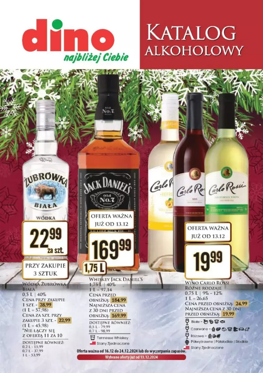 Gazetka promocyjna Dino - ważna 16.12 do 24.12.2024 - strona 1 - produkty: Whiskey, Wino