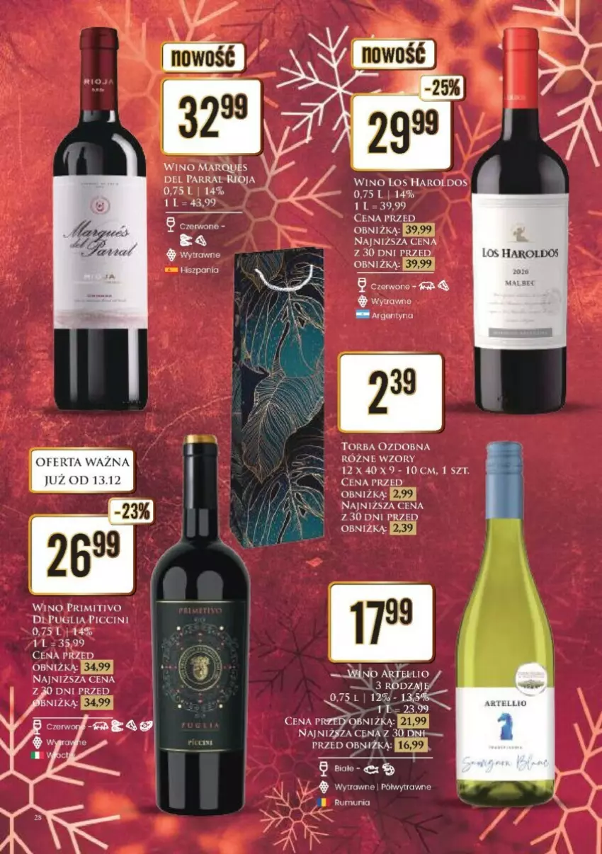 Gazetka promocyjna Dino - ważna 16.12 do 24.12.2024 - strona 21 - produkty: Rioja, Rum, Torba, Wino