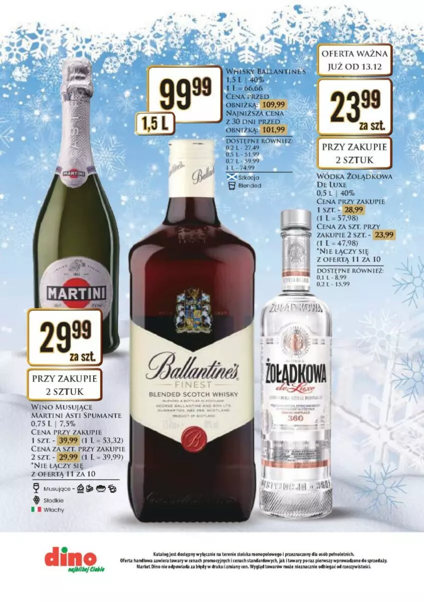 Gazetka promocyjna Dino - ważna 16.12 do 24.12.2024 - strona 26 - produkty: Fa, JBL, Koc, Martini, Mus, Por, Puma, Whisky, Wino, Wino musujące, Wódka