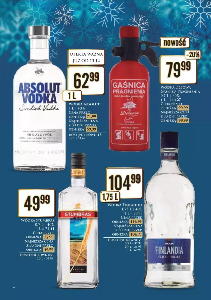 Gazetka promocyjna Dino - ważna 16.12 do 24.12.2024 - strona 27 - produkty: Absolut, Finlandia, Gaśnica, Por, Wódka