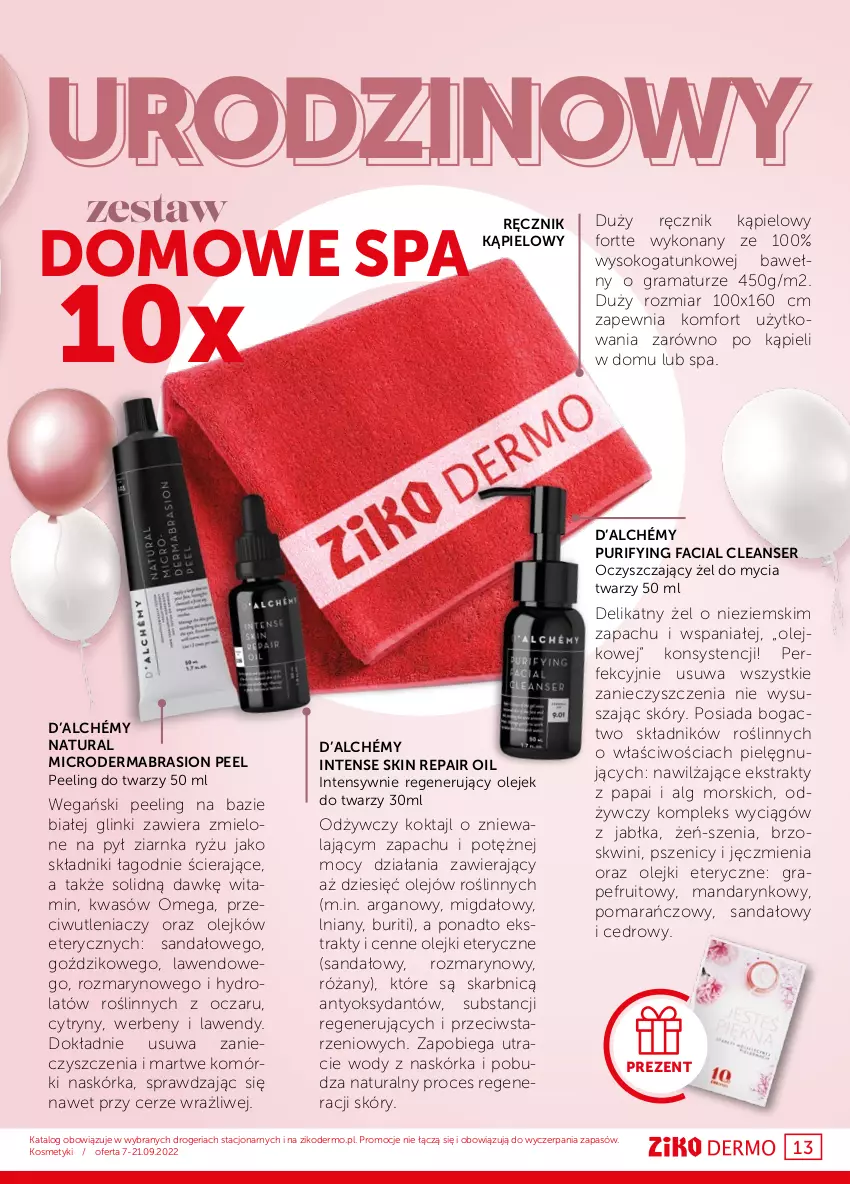 Gazetka promocyjna Ziko - Gazetka Ziko Dermo - ważna 07.09 do 21.09.2022 - strona 13 - produkty: Cytryny, Fa, Gra, Hydrolat, Jabłka, LG, Olej, Peeling, Pur, Rama, Ręcznik, Ręcznik kąpielowy, Róża, Ryż, Sandał, Ser, Sok