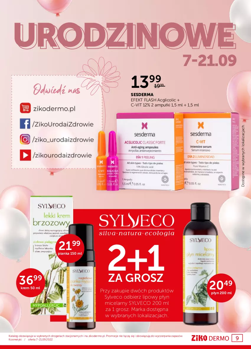 Gazetka promocyjna Ziko - Gazetka Ziko Dermo - ważna 07.09 do 21.09.2022 - strona 9 - produkty: Płyn micelarny, Sesderma