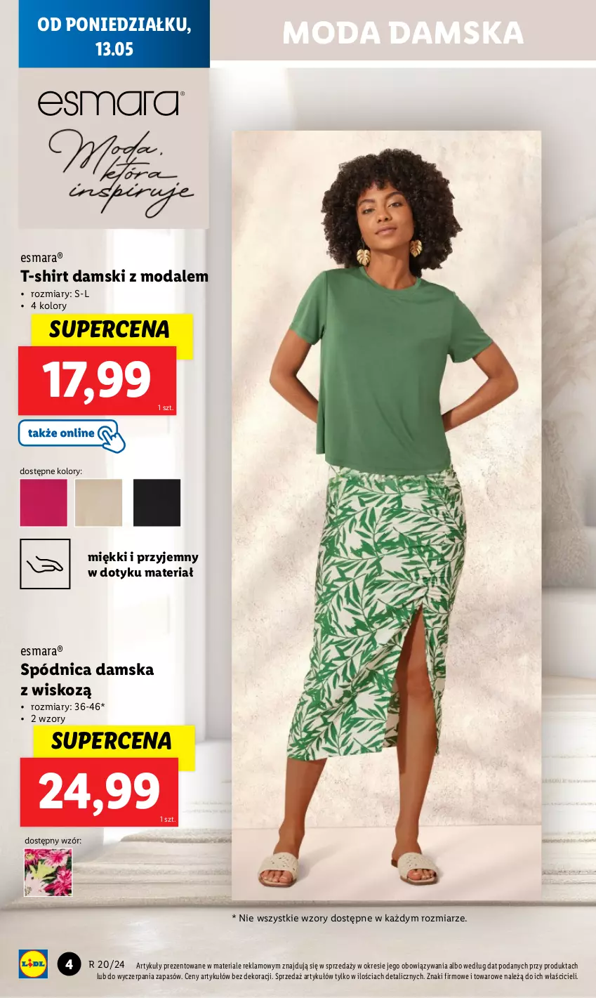 Gazetka promocyjna Lidl - GAZETKA - ważna 13.05 do 18.05.2024 - strona 8 - produkty: Moda, Spódnica, T-shirt