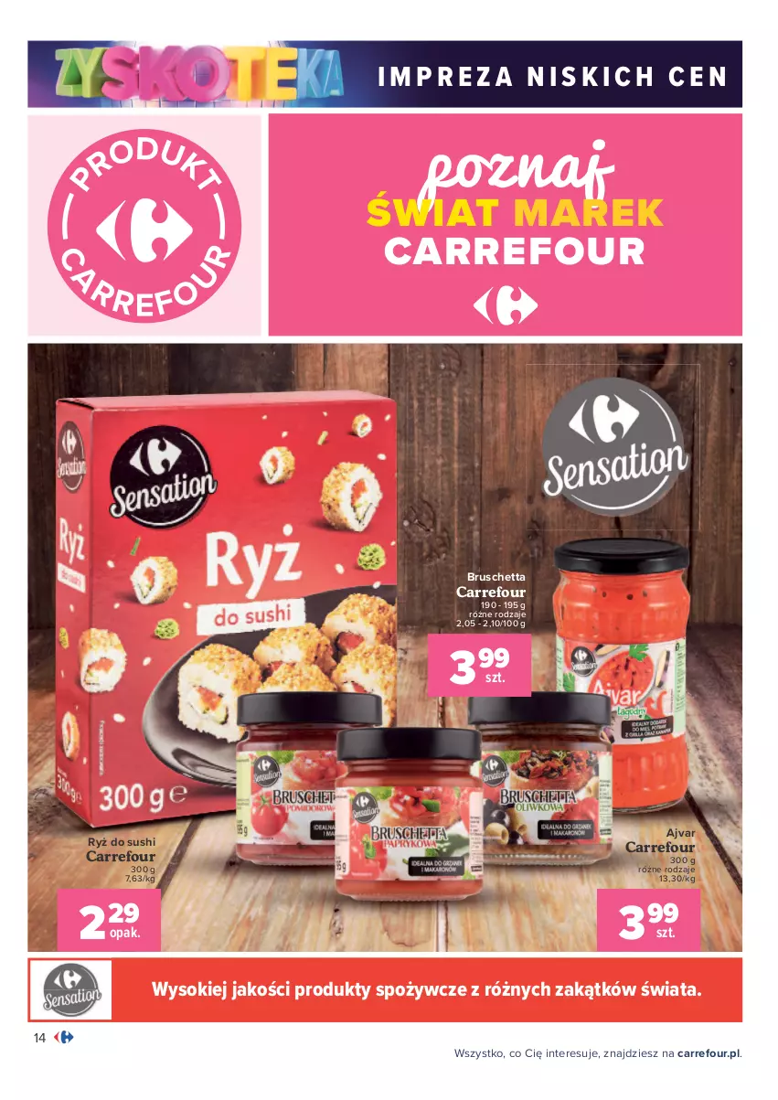 Gazetka promocyjna Carrefour - Gazetka Carrefour Zyskoteka - ważna 26.10 do 07.11.2021 - strona 14 - produkty: Ryż, Ryż do sushi, Sok, Sushi
