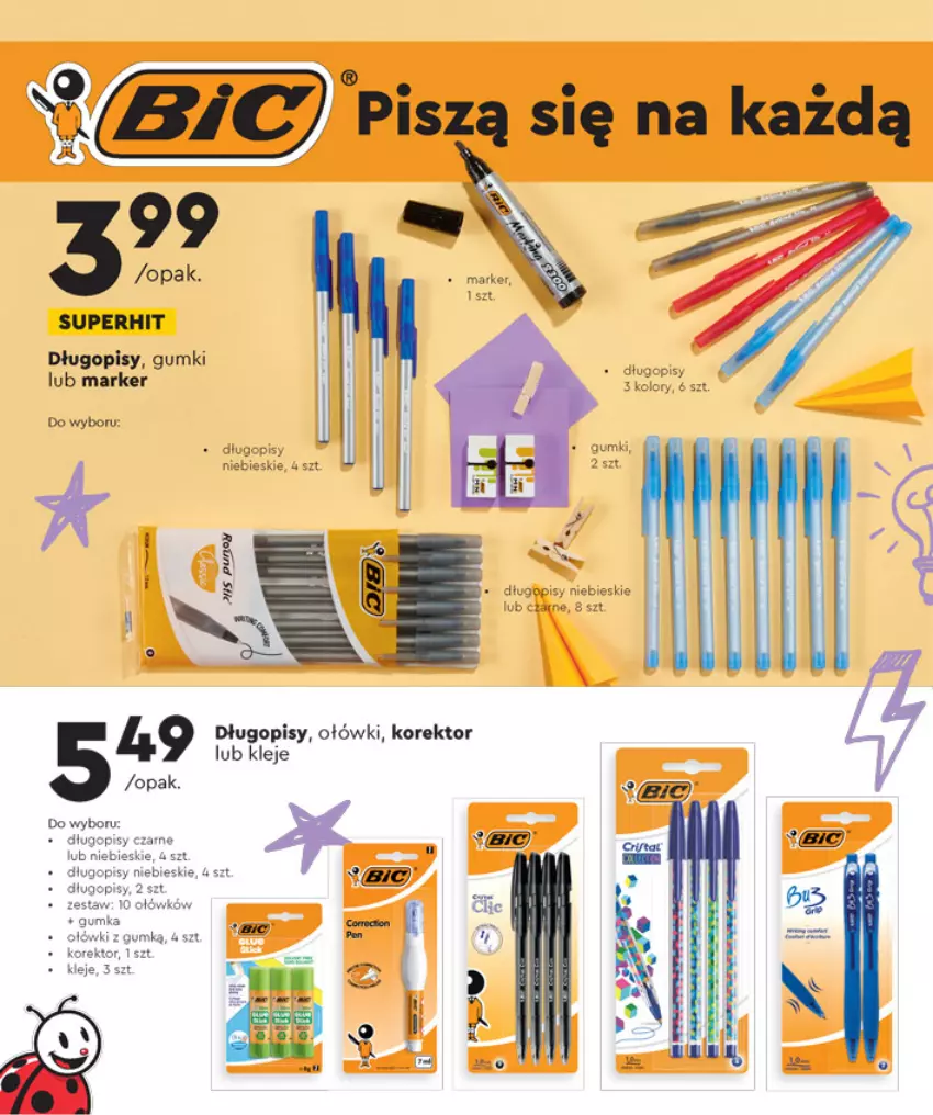 Gazetka promocyjna Biedronka - Szkoła - ważna 02.08 do 01.09.2021 - strona 38 - produkty: Długopis, Klej, Marker