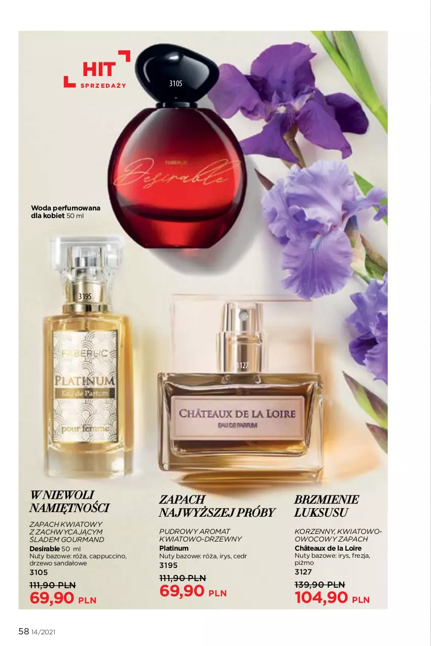 Gazetka promocyjna Faberlic - Gazetka - ważna 27.09 do 10.10.2021 - strona 58 - produkty: Cappuccino, Nuty, Perfum, Róża, Sandał, Woda, Woda perfumowana