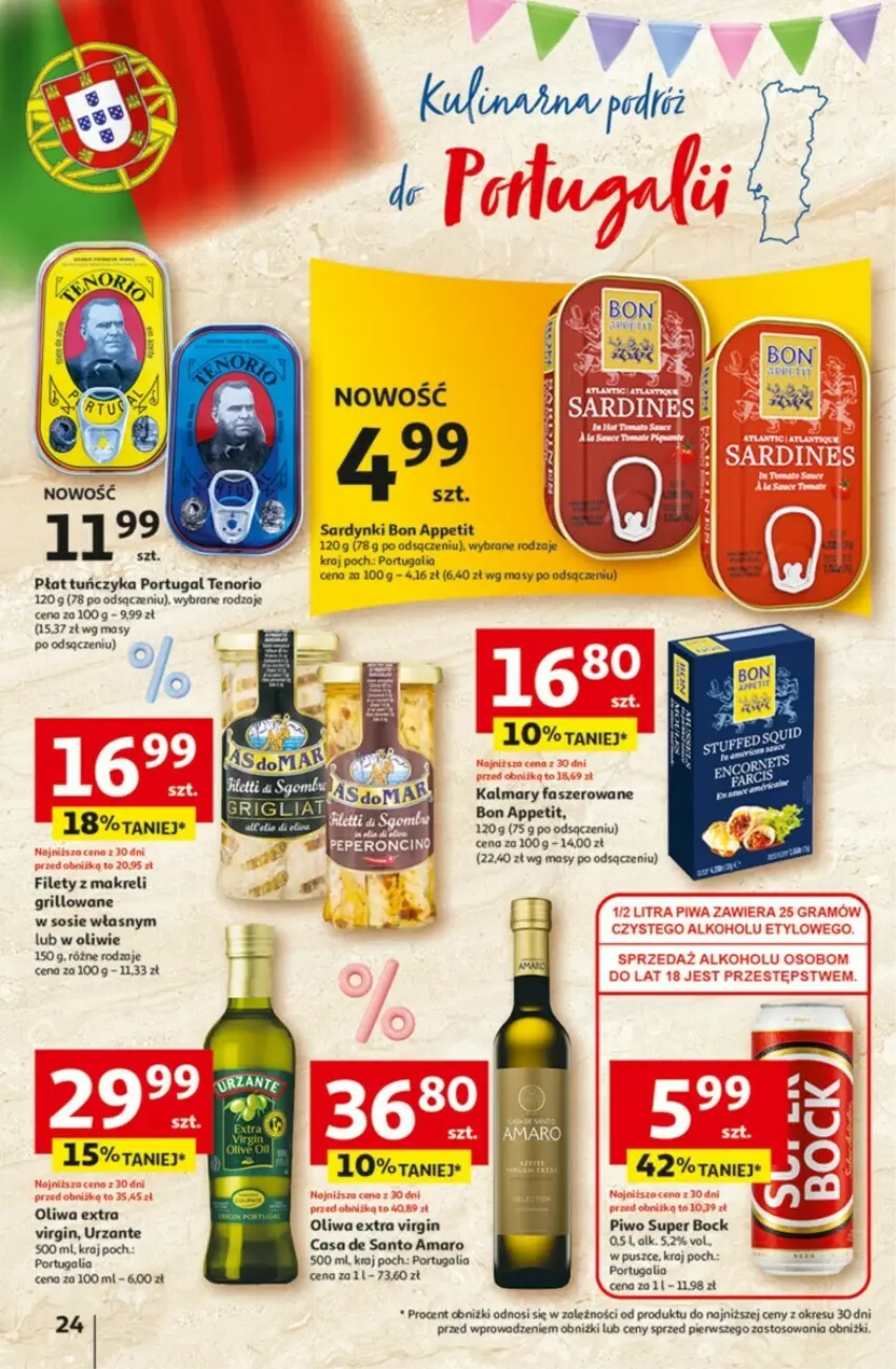 Gazetka promocyjna Auchan - ważna 09.05 do 15.05.2024 - strona 17 - produkty: Fa, Gin, Grill, Kalmar, Kalmary, Oliwa, Piwo, Por, Sardynki, Sos, Tuńczyk