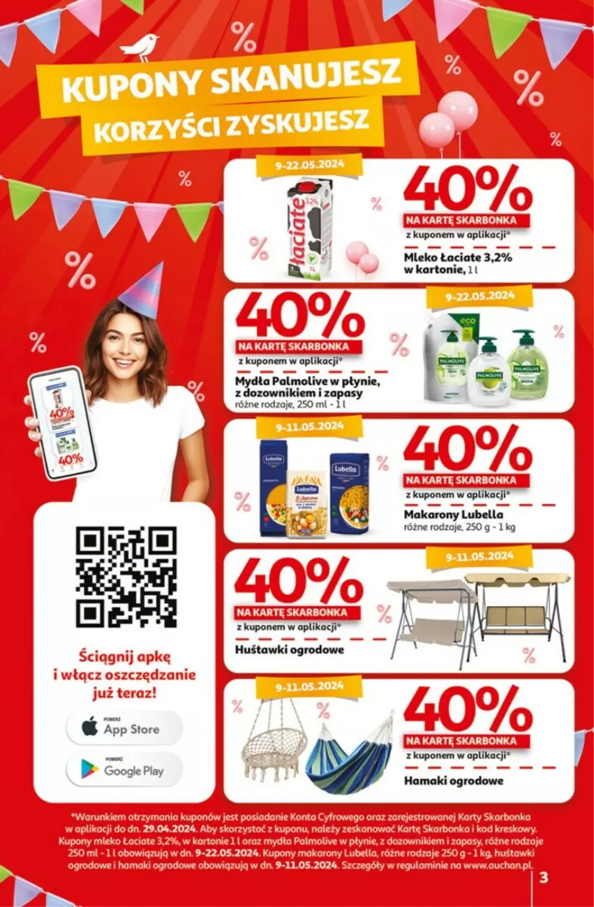 Gazetka promocyjna Auchan - ważna 09.05 do 15.05.2024 - strona 23 - produkty: Bell, Bella, Dozownik, Hama, Lubella, Makaron, Mleko, Palmolive