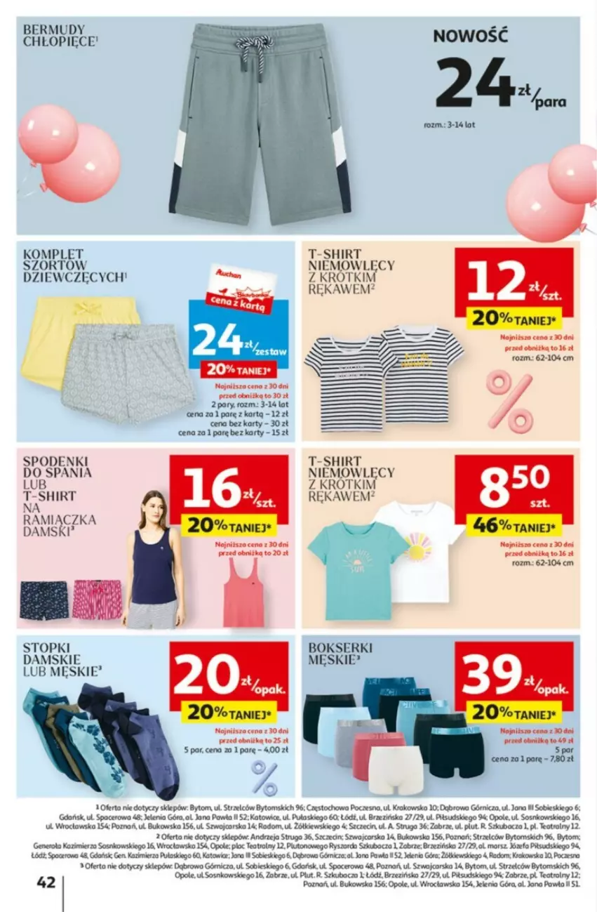 Gazetka promocyjna Auchan - ważna 09.05 do 15.05.2024 - strona 37 - produkty: Acer, Bermudy, Bokserki, Cars, Fa, Por, Ser, Sos, T-shirt, Top